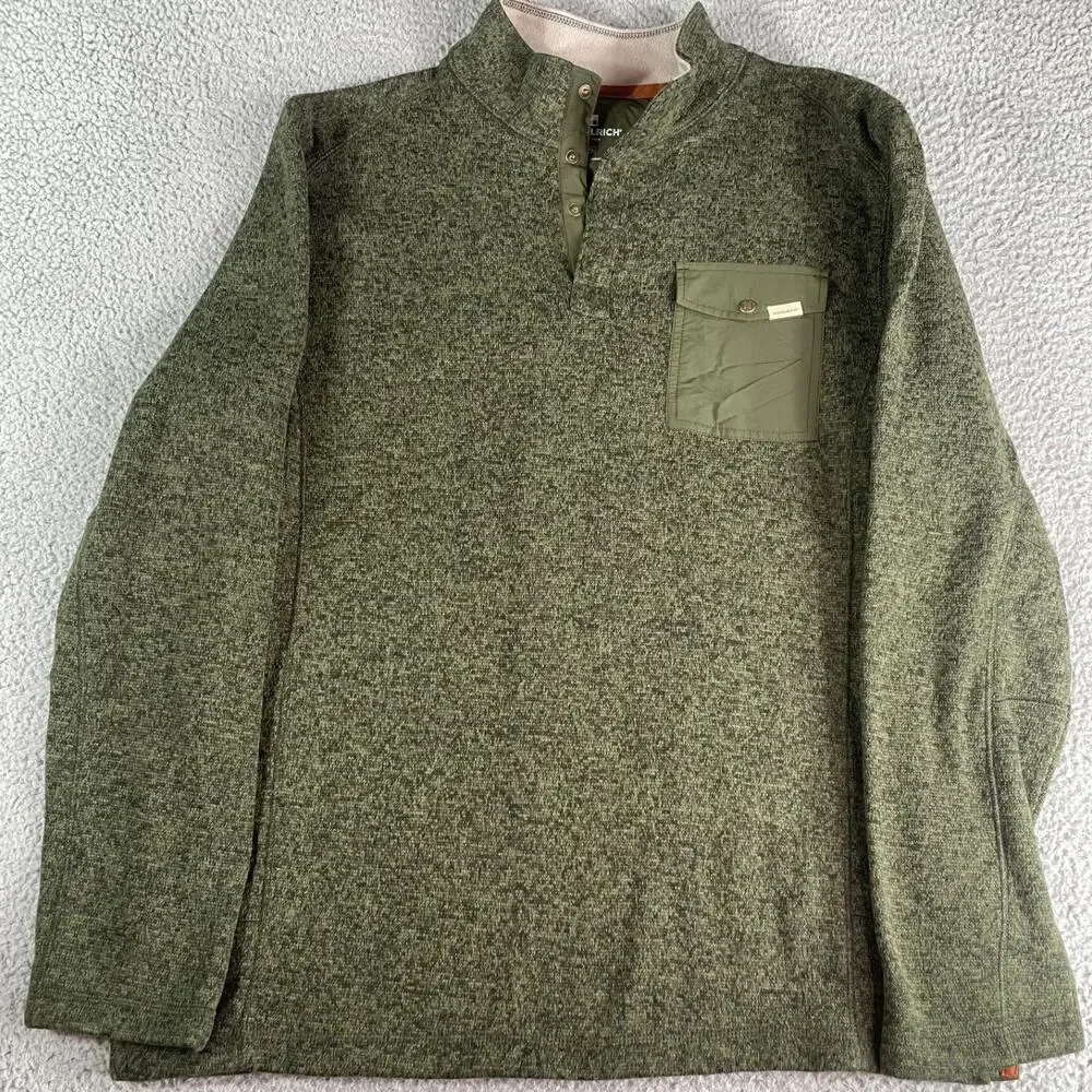 Woolrich 1/4 Snap Pullover Outdoor Hiking Better Sweater Men’s XL Front Pocket